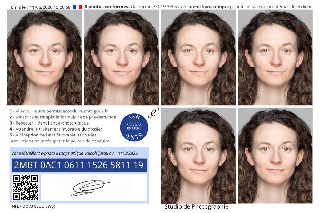 Modèle photo d'identité agrée ANTS
