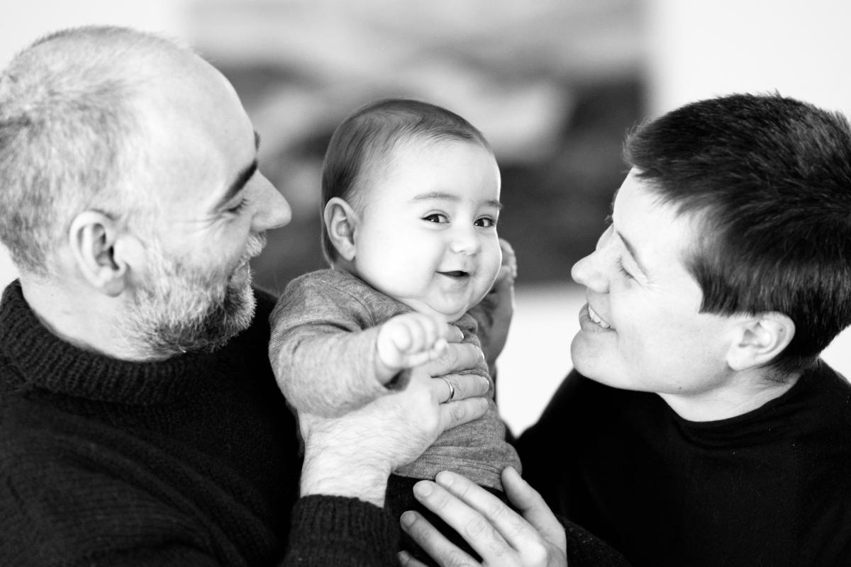 Photo de Agnes, Janus et Oskar en noir et blanc. Séance du 14 Janvier 2024.