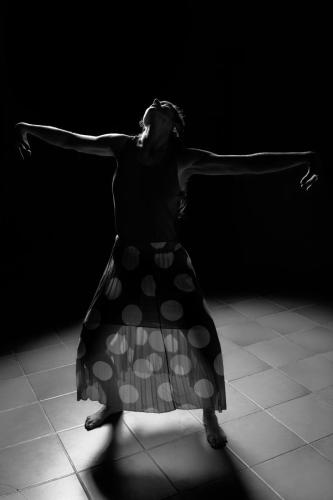 Photo de Neige Scariot, danseuse flamenco. Séance du 3 Août 2024 à la Boissière, Gard.