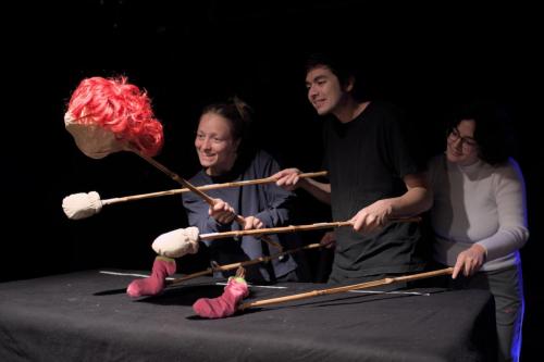 Photo du stage de bunraku organisé par le Pôle Théâtre et Marionnette à Avignon.